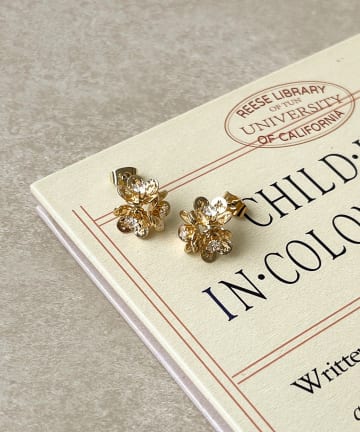 3COINS(スリーコインズ) メタルフラワーピアス