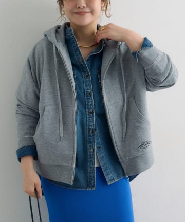 PUAL CE CIN(ピュアルセシン) ダブルジップ裏毛スウェットパーカー