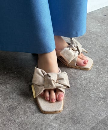 Chez toi(シェトワ) リボンミュールサンダル