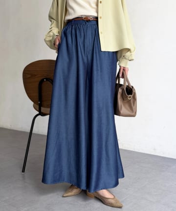 Chez toi(シェトワ) 落ち感フレアテンセルパンツ