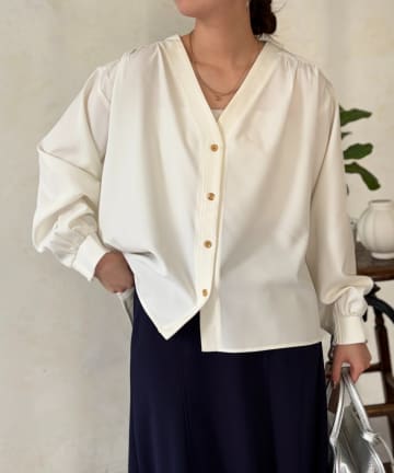 Chez toi(シェトワ) 着流しシャツカーディガン