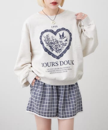 w closet(ダブルクローゼット) ハートロゴスウェット