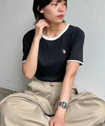 CPCM(シーピーシーエム) 【U.S. POLO ASSN. 】クルーネック半袖リブT