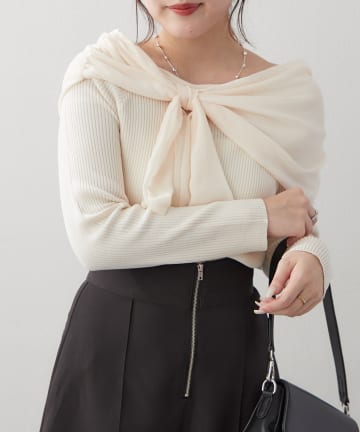 Remind me and forever(リマインドミーアンドフォーエバー) ジョーゼットオフショルプルオーバー