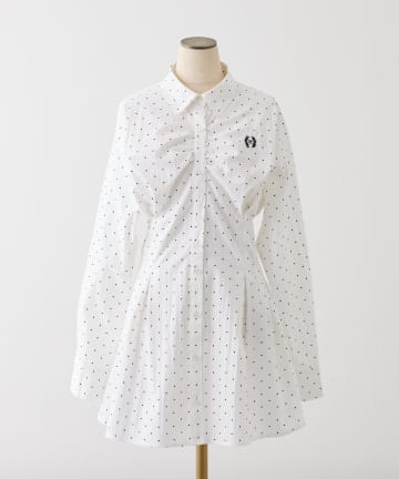 one after another NICE CLAUP(ワンアフターアナザー ナイスクラップ) 【マイナス5キロ見え】レースアップシャツチュニック