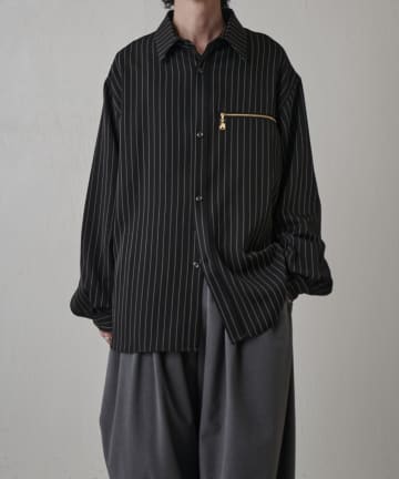Lui's(ルイス) ストライプオーバーシャツブルゾン