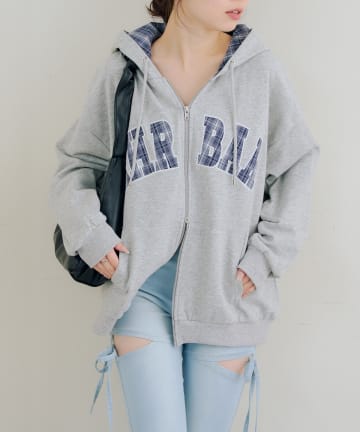 NICE CLAUP / OLIVE des OLIVE OUTLET(ナイスクラップ  / オリーブ デ オリーブ アウトレット) 【RMAF】BIGロゴZIPパーカー