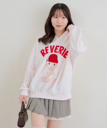 NICE CLAUP / OLIVE des OLIVE OUTLET(ナイスクラップ  / オリーブ デ オリーブ アウトレット) 【RMAF】ニット帽ウサギパーカー