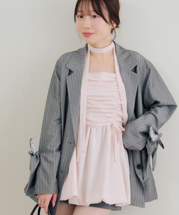 NICE CLAUP / OLIVE des OLIVE OUTLET(ナイスクラップ  / オリーブ デ オリーブ アウトレット) 【RMAF】レースリボンテーラードジャケット