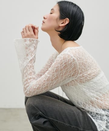 LARUTA(ラルータ) MIXレース切替プルオーバー