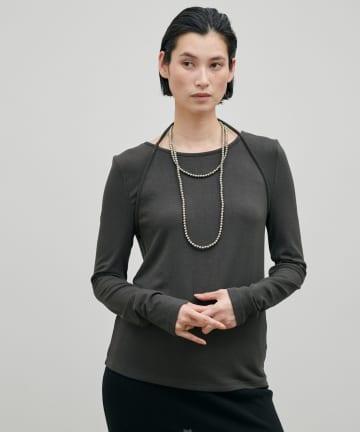 LARUTA(ラルータ) ホルターネック風トロモチカットソー