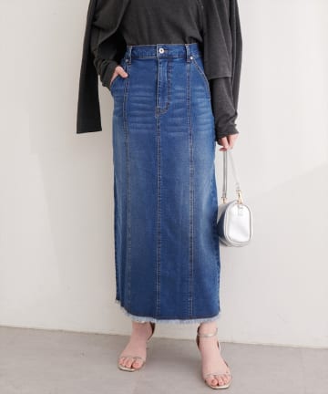 natural couture(ナチュラルクチュール) ストレートデニムタイトスカート