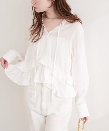 natural couture(ナチュラルクチュール) ティアードフリルブラウス