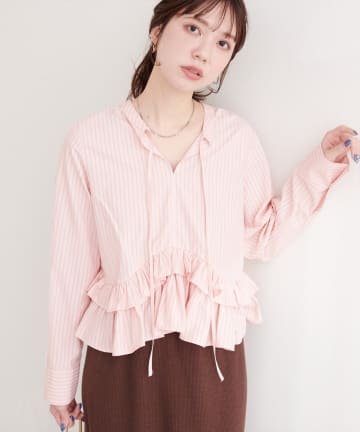 natural couture(ナチュラルクチュール) ティアードフリルブラウス