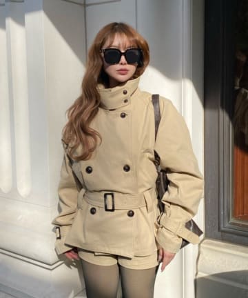 RAY CASSIN(レイカズン) ショート丈ルーズトレンチコート