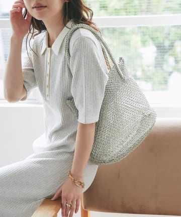 La boutique BonBon(ラブティックボンボン) 【バグマティ】メタリッククロシェトートバッグ