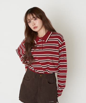 OUTLET(アウトレット) 【RAY CASSIN】ドロストジャージニットポロシャツ