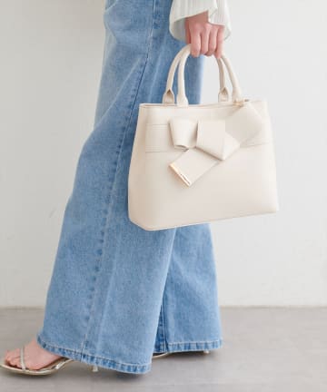 natural couture(ナチュラルクチュール) 合皮リボンアイコンバッグ