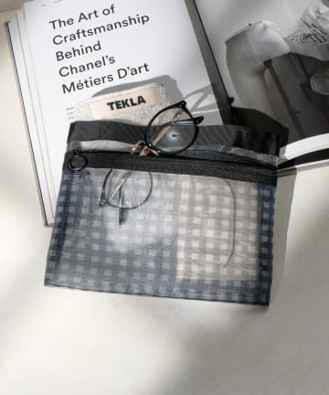 Lattice(ラティス) 【1/19 11:00~予約発売開始】チェックメッシュバッグインバッグ(横型)