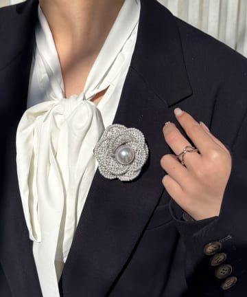 Lattice(ラティス) 【オケージョン】ツイードフラワーコサージュ