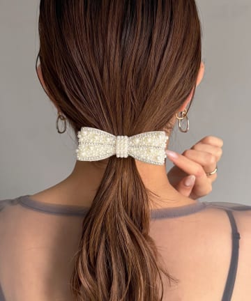 Lattice(ラティス) 【オケージョン】パールリボンクリップ