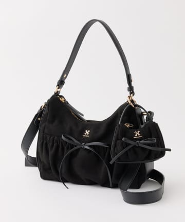 one after another NICE CLAUP(ワンアフターアナザー ナイスクラップ) ミニバッグチャーム付きドロストリボンバッグ