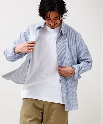 FREDY & GLOSTER(フレディ アンド グロスター) 【清涼感のある表情】ストライプレギュラーカラーシャツ