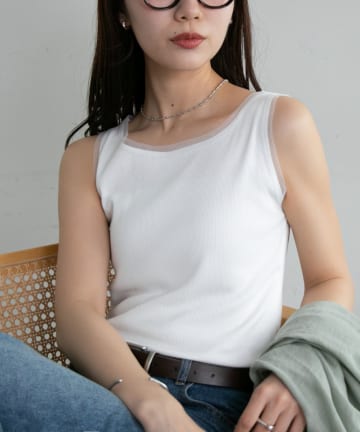 DISCOAT(ディスコート) 【SS先行予約】リブチュール使いタンク