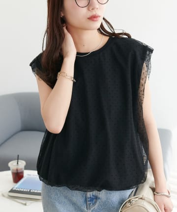 DISCOAT(ディスコート) 【〝♡”で教えて春の推し服】チュール使いバルーンフレンチ