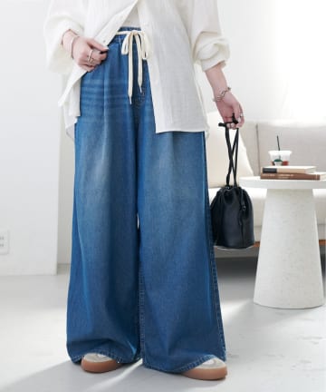 DISCOAT(ディスコート) ライトオンスデニムイージーワイドパンツ