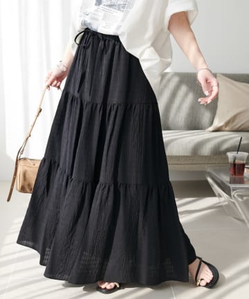 DISCOAT(ディスコート) 【marusara】シアーチェックティアードスカート