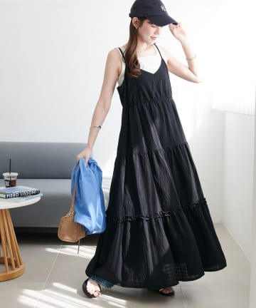 DISCOAT(ディスコート) 【marusara】シアーチェックティアードワンピース