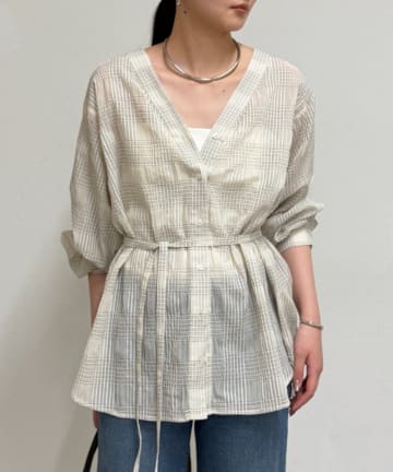 LOUNGEDRESS(ラウンジドレス) シアーチェックシャツ