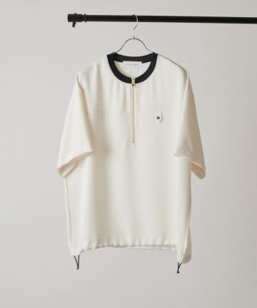 Lui's(ルイス) 【CULLNI for Lui's】ハーフジップバイカラークルーネックTシャツ
