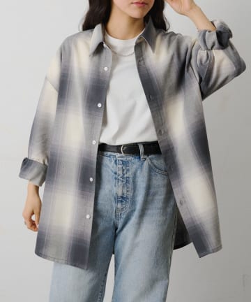 COLONY 2139(コロニー トゥーワンスリーナイン) リネンライクオンブレチェック長袖シャツ