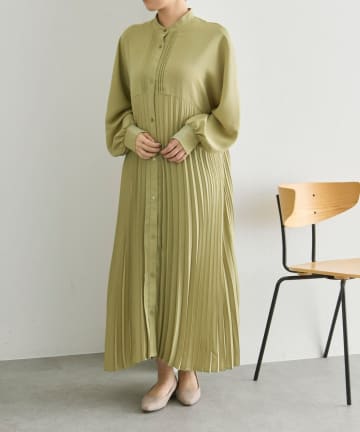 ear PAPILLONNER(イア パピヨネ) 《オケージョン/スタイルアップ》ドルマンプリーツワンピース【SUM1 STYLE(スミスタイル)】