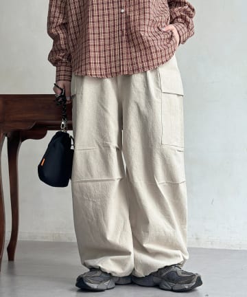 CPCM(シーピーシーエム) 綿麻イージーカーゴパンツ