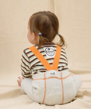 CIAOPANIC TYPY(チャオパニックティピー) 【BABY】【Qinn】配色サス付きリブパンツ：80cm