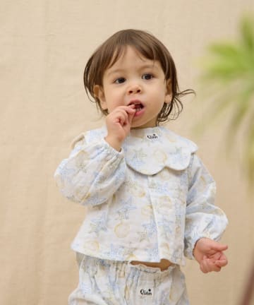 CIAOPANIC TYPY(チャオパニックティピー) 【BABY】【Qinn】ダブルガーゼヘンリーブラウス：80cm