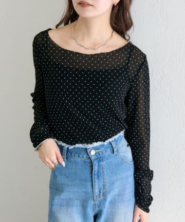 mystic(ミスティック) バックシャンドットチュールロンT