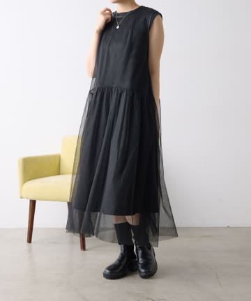 ear PAPILLONNER(イア パピヨネ) 《2点セット/マルチウェイ》ジャガードチュールセットワンピース【SUM1 STYLE(スミスタイル)】