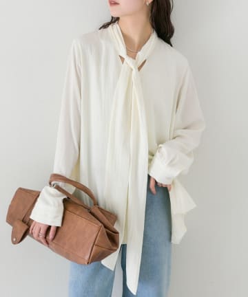 mystic(ミスティック) ボウタイバルーンブラウス