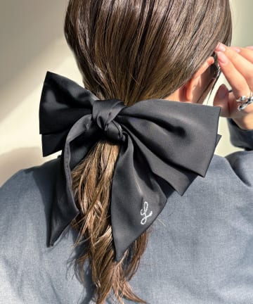 Lattice(ラティス) ロゴ入りサテンリボンバレッタ