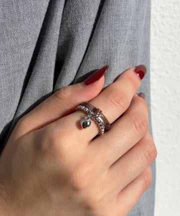 Lattice(ラティス) ハートアクリル2連リング