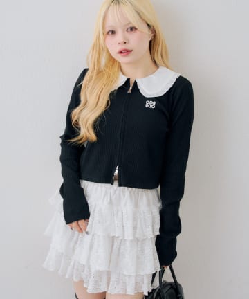 NICE CLAUP / OLIVE des OLIVE OUTLET(ナイスクラップ  / オリーブ デ オリーブ アウトレット) 【continuer】フリル衿ドッキングWZIP