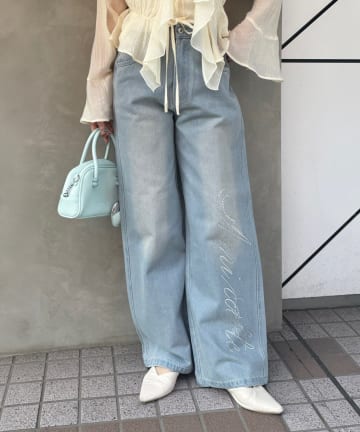 Remind me and forever(リマインドミーアンドフォーエバー) キラキラロゴバギーデニム