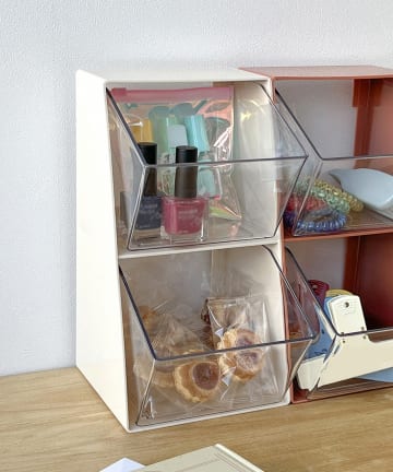 3COINS(スリーコインズ) 連結できる2段小物入れ