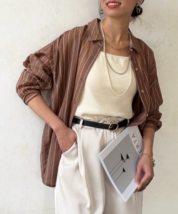 Chez toi(シェトワ) シアーストライプシャツ