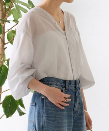 BEARDSLEY(ビアズリー) シアーカラーレスシャツ