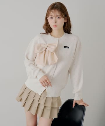 Chico(チコ) 【EC限定カラー】リボンルーズカーディガン